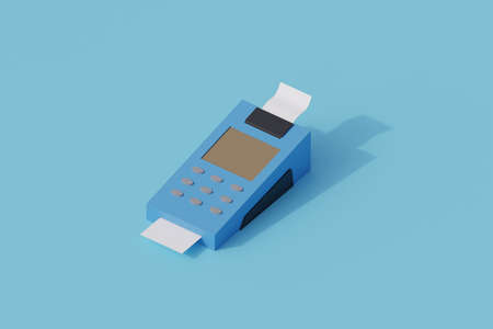 nfc payment machine single isolated object. 3d render illustration isometricの写真素材