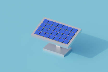 solar panel technology single isolated object. 3d render illustration isometricの写真素材