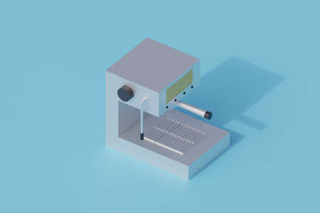 coffee machine single isolated object. 3d render illustration isometricの写真素材