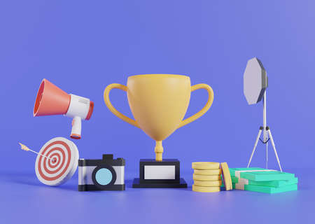 photography competition awards concept . 3d illustration rendering renderの写真素材