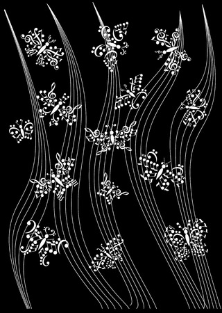 butterfly notesのイラスト素材