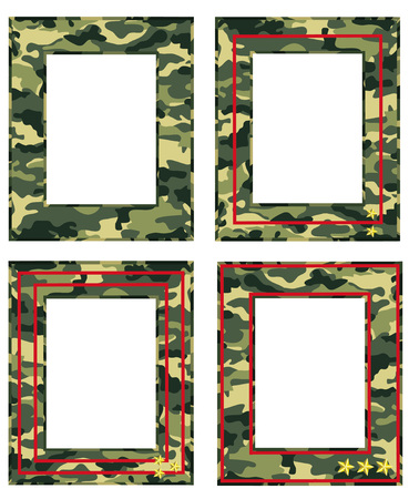camouflage photo frame with military distinctionsのイラスト素材