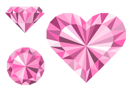Diamonds, heart, love. Jewelry. The image for a wedding, jewelry salon, invitations, business cards.のイラスト素材