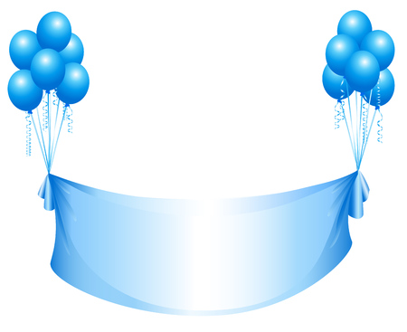 Banner with colored ballsのイラスト素材