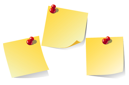 Yellow  note isolated on white background, vector illustrationのイラスト素材