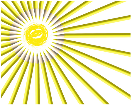 Painted sun. Smileのイラスト素材