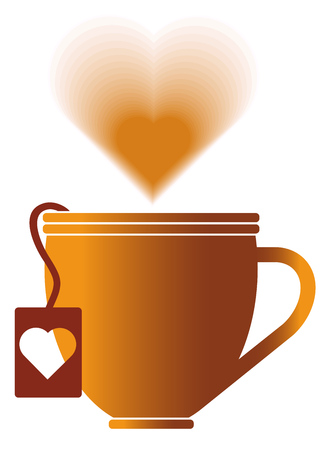 Tea, heart. Favourite drinkのイラスト素材