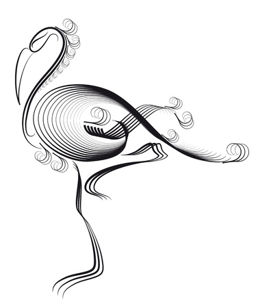 tattoo, geometric, ornament,  flamingoのイラスト素材