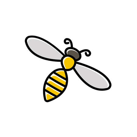 Cartoon Line Art Honey Bee Bumblebee logo clip art designのイラスト素材