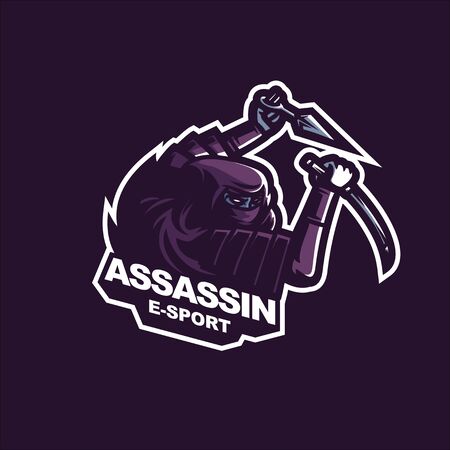 japanese assassin  for e-sport gaming mascotのイラスト素材