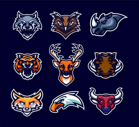 e-sport logo and streamer template of animal perfect for e-sport team mascot and game streamerのイラスト素材