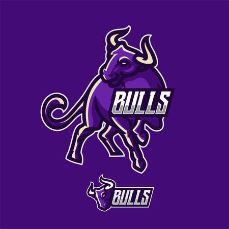 e-sport logo and streamer template of bulls perfect for e-sport team mascot and game streamerのイラスト素材