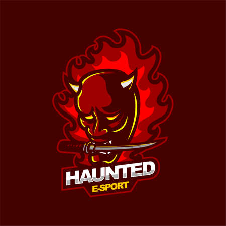 e-sport logo and streamer template of demon perfect for e-sport team mascot and game streamerのイラスト素材