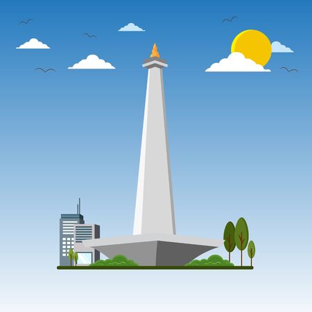 monas icon jakarta in Indonesiaのイラスト素材