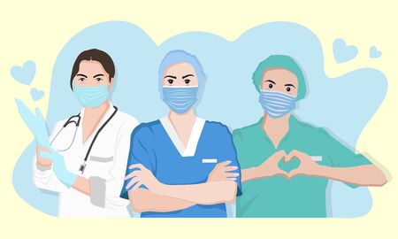 health team that is ready to help communityのイラスト素材