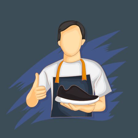 vector shopkeeper a friendly manのイラスト素材