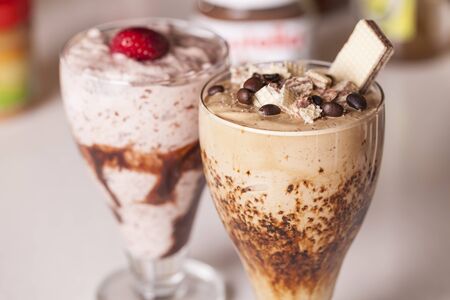 coffee milk shake and chocolateの写真素材