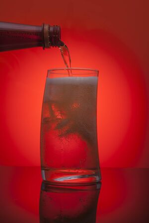 beer in the glass redの写真素材