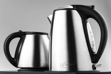 Electric kettle and stainless steel tea makerの写真素材
