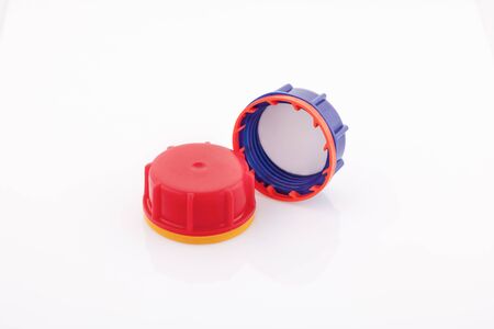 Plastic gallon cap on white