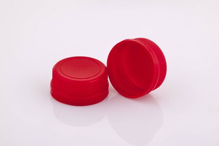 Plastic gallon cap on white