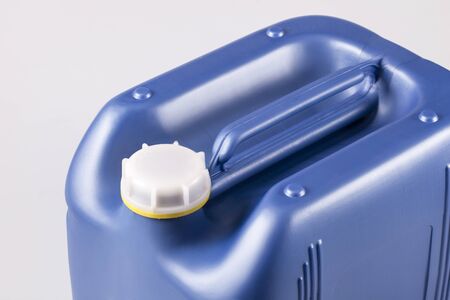 Plastic gallon for fuel  on white