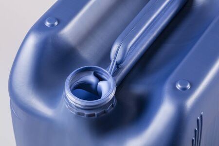 Plastic gallon for fuel  on whiteの写真素材
