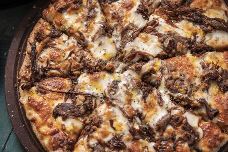 Roast Beef Pizza Close Upの写真素材
