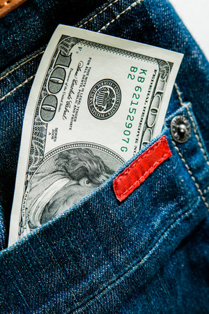Money in the jeans pocketの写真素材