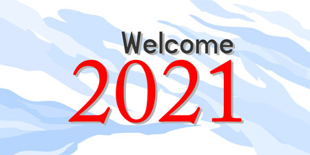 2021 Set of Happy New Year 2021. Welcome New Year christmas. Cover of card, print, overlay or stamp, seal, greeting, invitation card for 2021. Vector illustration.のイラスト素材