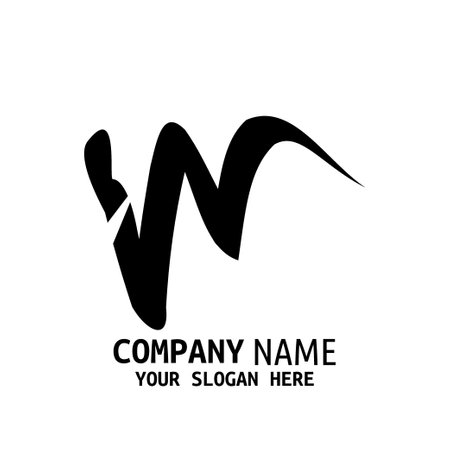 Handwritten Initial logo style letter minimalist calligraphy with mountains concept. Vectorのイラスト素材