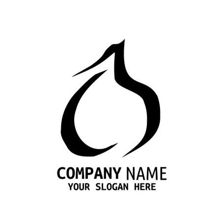 Handwritten Initial logo style letter minimalist calligraphy with mountains concept. Vectorのイラスト素材