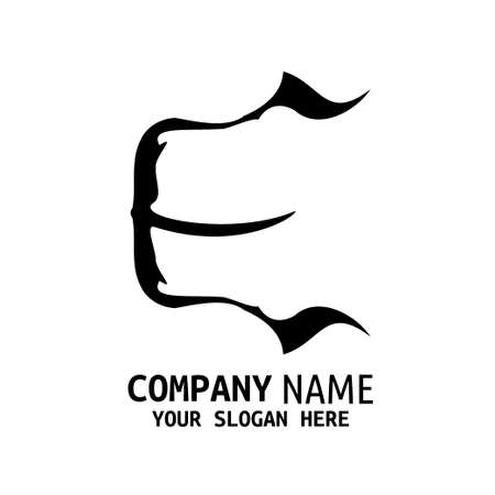 Handwritten Initial logo style letter minimalist calligraphy with mountains concept. Vectorのイラスト素材