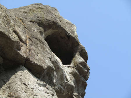 The giant natural balancing rock in India forts.の写真素材