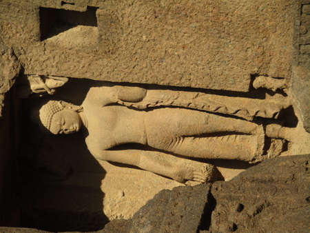 Kanheri caves is a ancient monuments and old temple building related to God budha.の写真素材