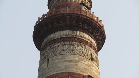 Minaret of the Taj Mahal in Agra, Uttar Pradesh, India