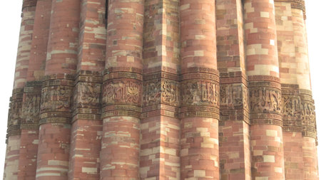 Detail of the exterior of the magnificent Red Tower in Delhi, India