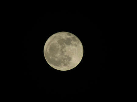 Moon and little stars at night.の写真素材