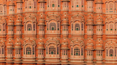Fragment of Hawa Mahal in Jaipur, Rajasthan, India.