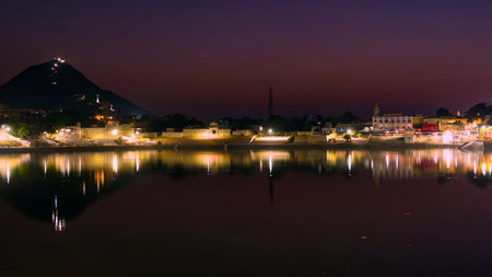 Night view of the city of Udaipur, Rajasthan, India