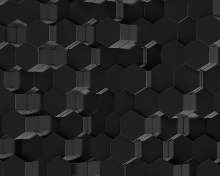 Abstract black polygonal geometric hexagon backgroundの写真素材