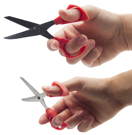 Woman hand with scissorsの写真素材