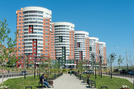 IRKUTSK, RUSSIA - JUNE 23: Housing complex New City - 8 Str . Far East on June 23, 2015 in Irkutsk.のeditorial素材