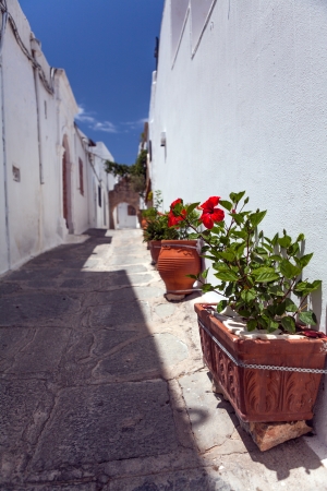 Lindos streetsの写真素材