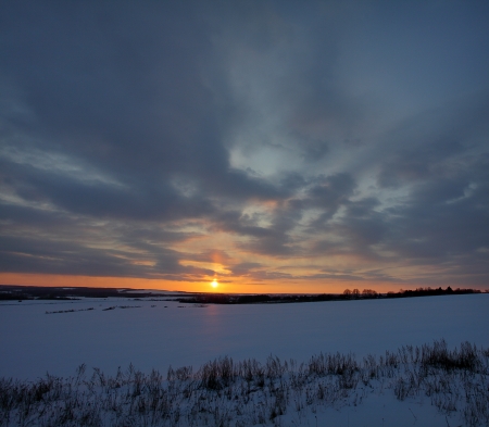 Winter eveningの写真素材