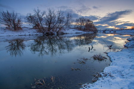 Morning on the riverの写真素材