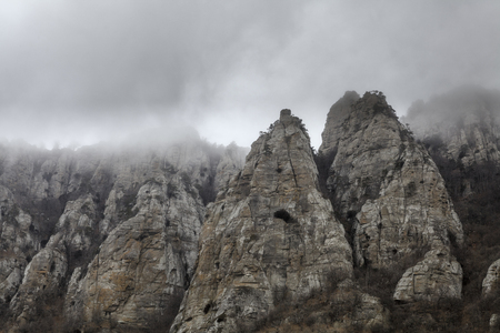 Winter day in the mountainsの写真素材