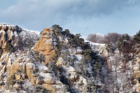 Winter day in the mountainsの写真素材