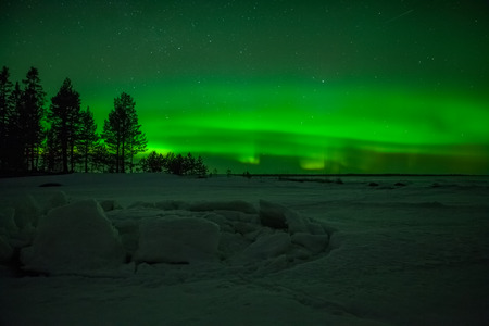 Aurora Borealis at the seasideの写真素材