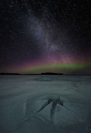 Aurora Borealis at the seasideの写真素材